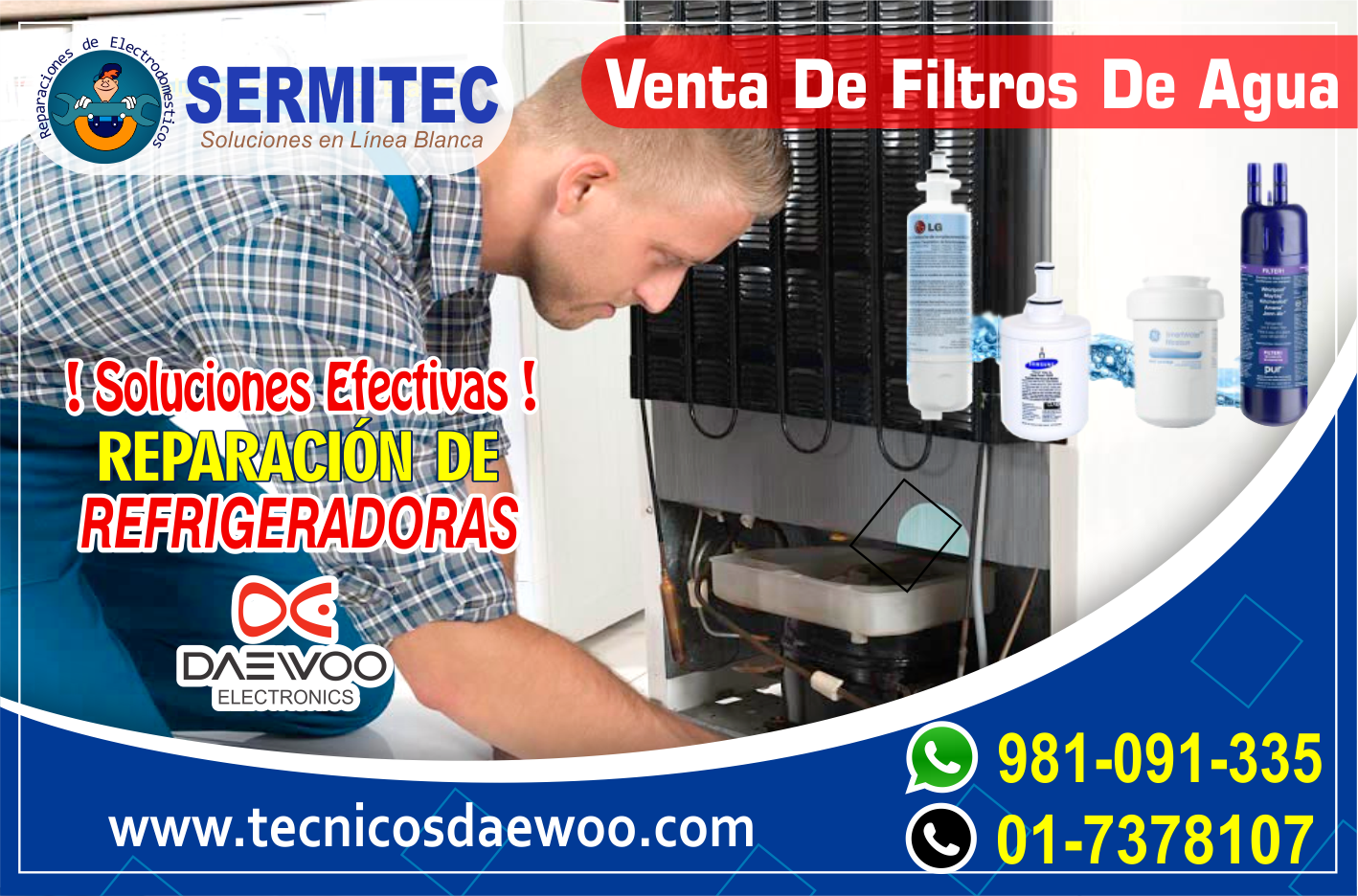 Servicio a Domicilio Reparacion refrigeradoras DAEWOO 017378107 CIENEGUILLA
